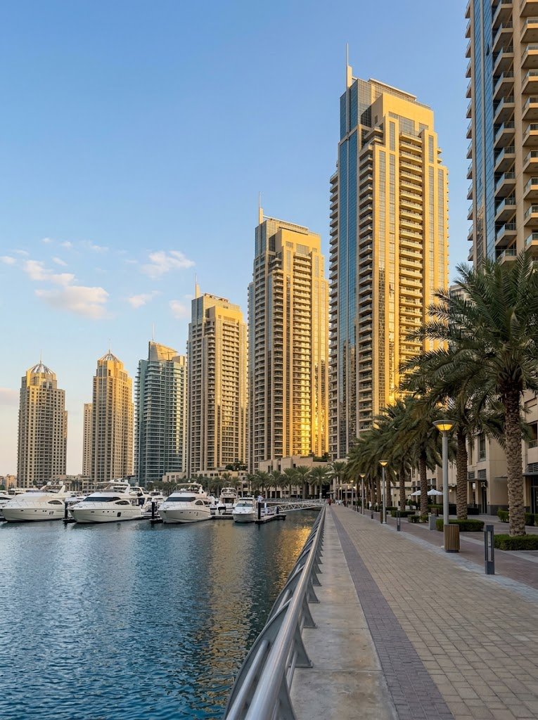 Dubai Marina waterfront towers